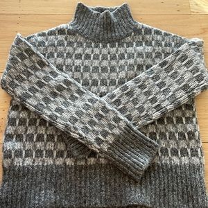 Everlane Cloud Checkered Merino Wool Alpaca Blend Turtleneck NWOT XXS
